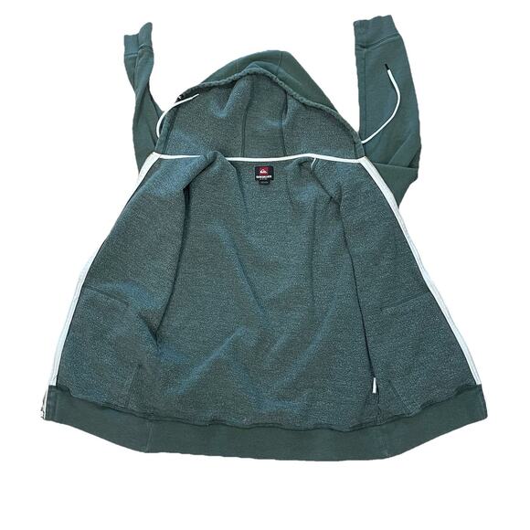 Quiksilver Light Hooded Jacket Men’s Size Small Green Casual Full Zip Skater Y2K - Picture 3 of 14